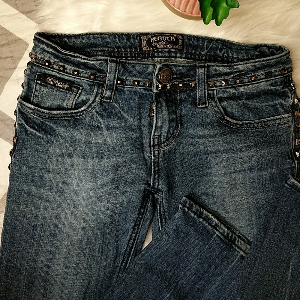 Rerock Express Distressed Straight Leg Jeans-0